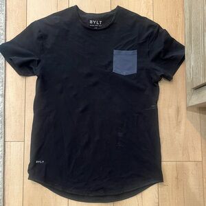 BYLT Basics Midnight Tee with Slate Pocket